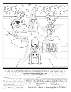 Gymnastics Coloring Sheet - Digital Download